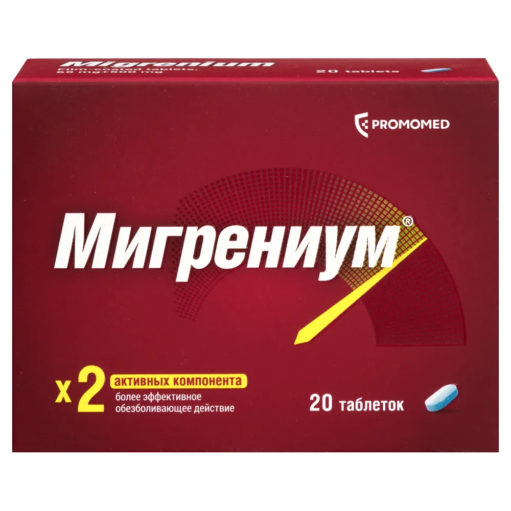 Migrenium 65 mg + 500 mg 20 coated tablets