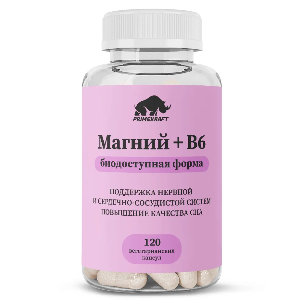 Prime Kraft Magnesium + B6 120 capsules 840 mg