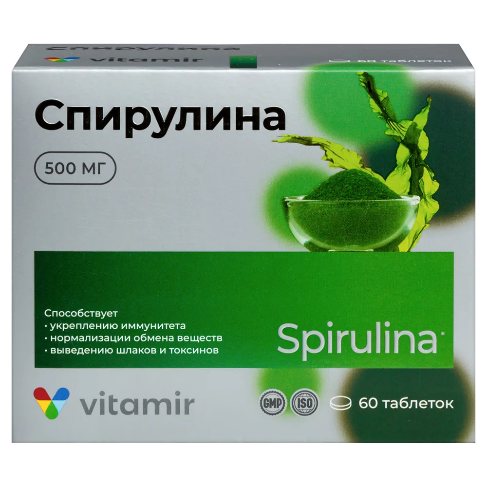 Vitamir Spirulina 500 mg 60 tablets 509 mg