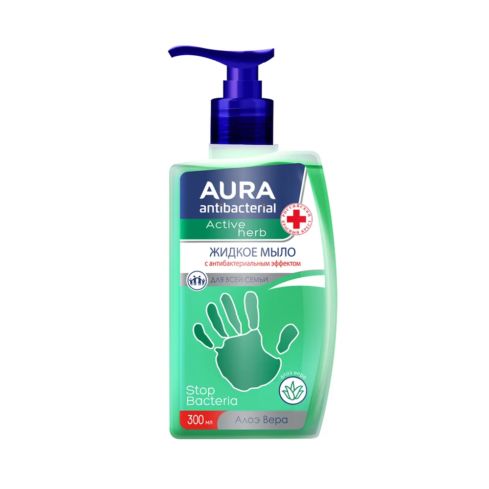 Aura Liquid Soap for the Whole Family with Antibacterial Effect with Aloe Vera 300 ml