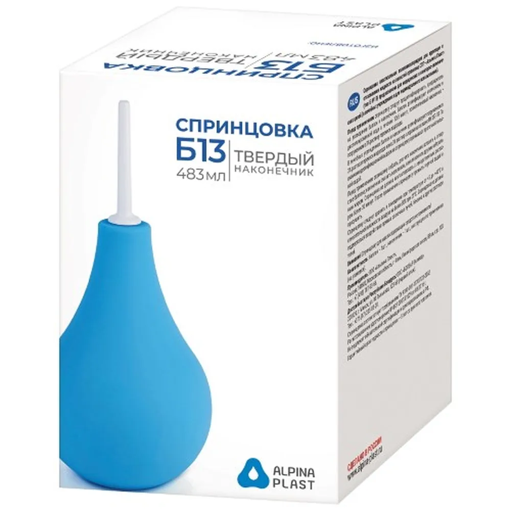 Enema bulb SP Alpina plastic hard tip B 13 483 ml in individual packaging