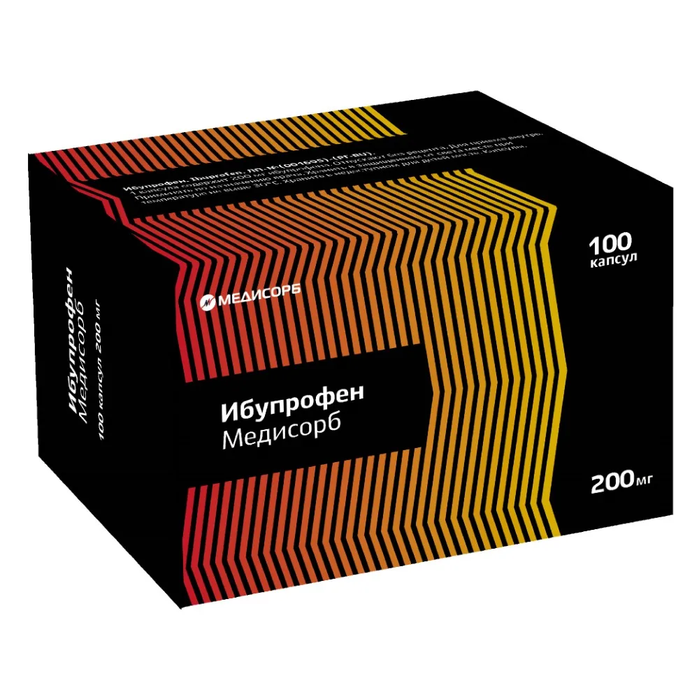 Ibuprofen Medisorb 200 mg 100 capsules